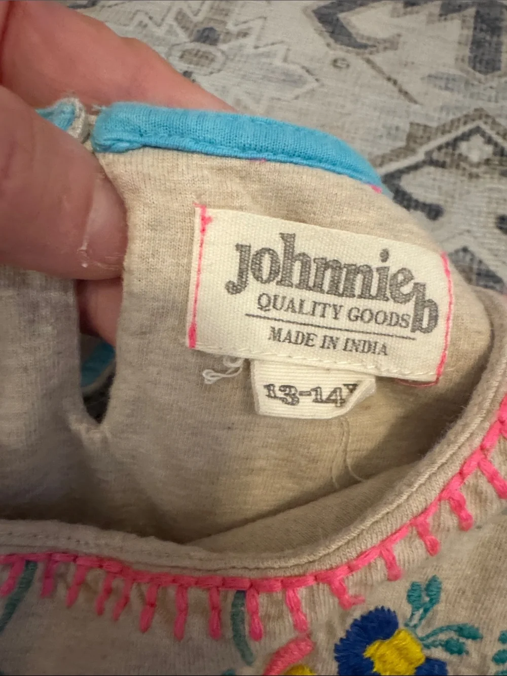 Johnnie B Boden Girls Embroidered Floral Boho Tank Top Size 13-14